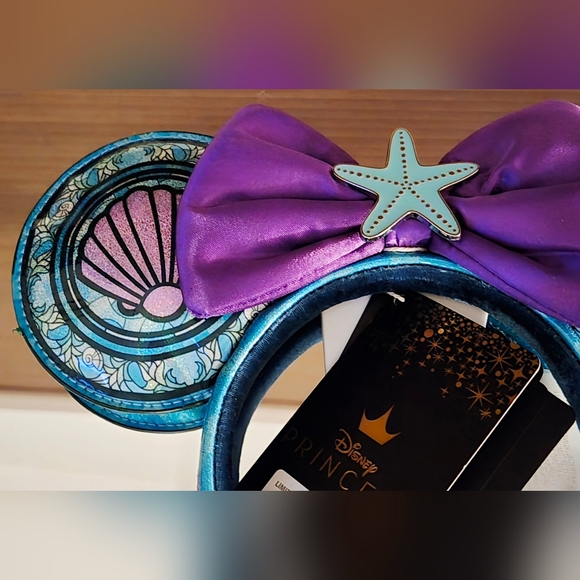 Loungefly Disney Princess Stained Glass Little Mermaid Ariel Ear Headband. NEW - Picture 4 of 8